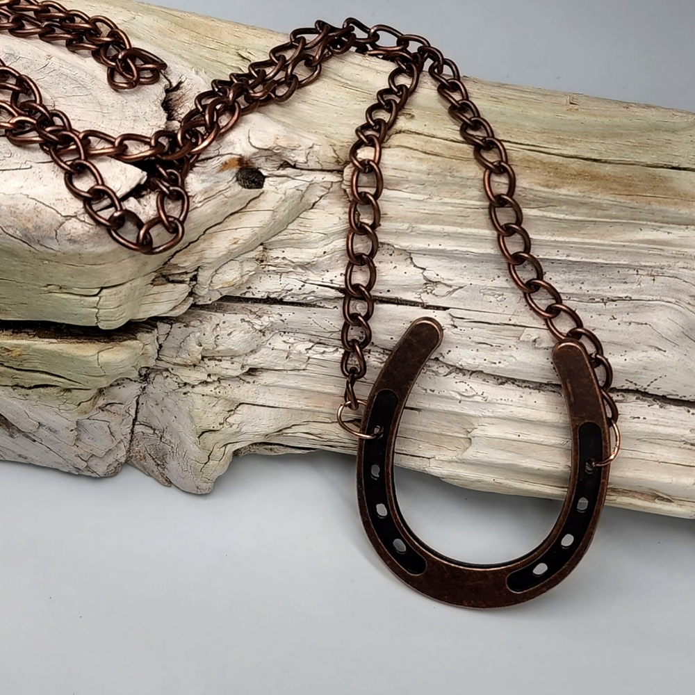 Iconic Ivana Ruzzo Designer Jewelry Copper Necklace Horseshoe Boho - Picture 3 of 9